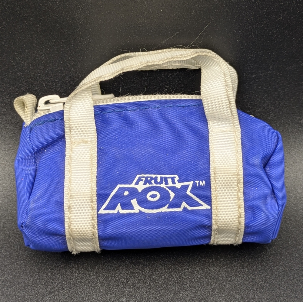 Sunkist Fruit Rox Snacks 1990’s Snack Mail Away Blue & White Duffle Bag Keychain